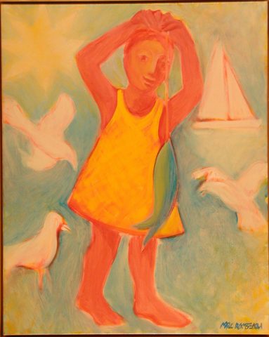 The fishing Girl-76 x61 cm
