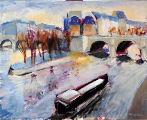 Paris la péniche-81 x102 cm